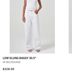 Agolde White Low Slung Baggy Jeans
